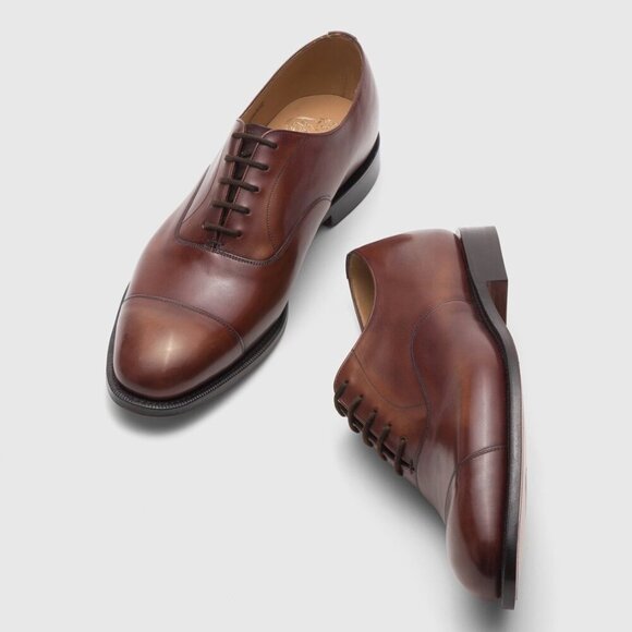 Church\'s Consul Bleached Calfskin Custom Grade Oxford Brown Leather